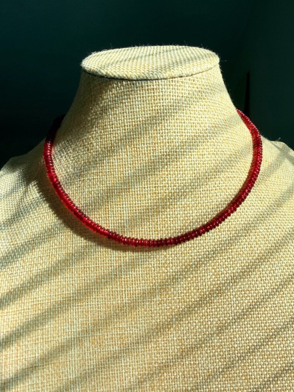 Ruby Red Gemstone Choker Necklace | Burgundy Beaded Necklace - Picture 2 of 8